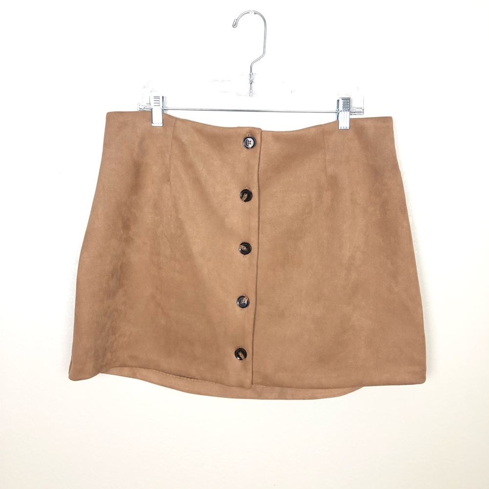 Wild fable camel colored faux suede skirt